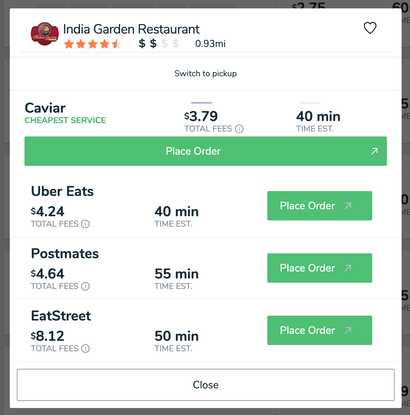 Inexpensive food delivery options
